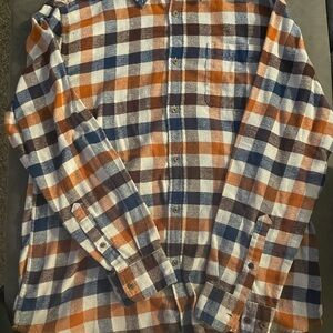 Croft & Barrow Orange and Blue Casual Button Down Shirt